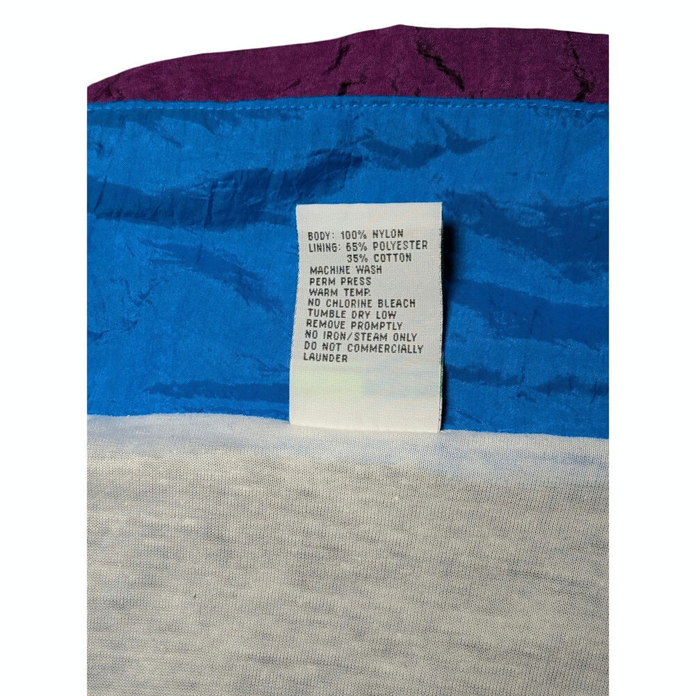 VTG 80s 90s Turnpoint Sports Colorblock Nylon Windbreaker Jacket Medium Retro - Picture 11 of 14